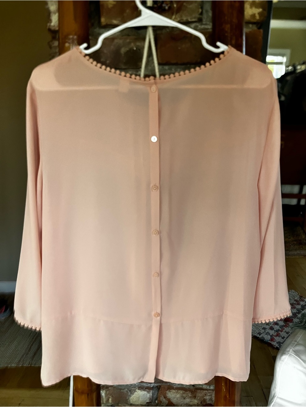 LC Lauren Conrad Blush Pink Lace Panel Blouse - Picture 8 of 10